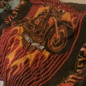 Harley-Davidson Motorcycle Blanket Comforter vintage
